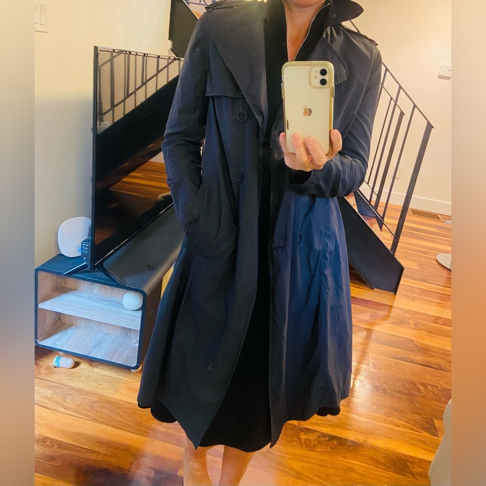 Theory Marine Blue Trench Coat